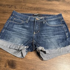 BDG Shorts Women's 25 Boyfriend Cuffed Dark Denim Summer Vibes Beach Jean Shorts