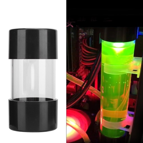 Transparent Cylindrical Computer Water Cooling Water Tank 100MM For Long Term FY