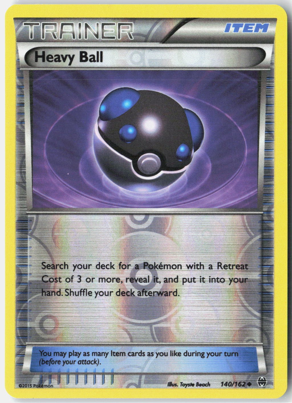 Heavy Ball 140/162 Uncommon BREAKthrough Pokemon Reverse Holo Lightly Played