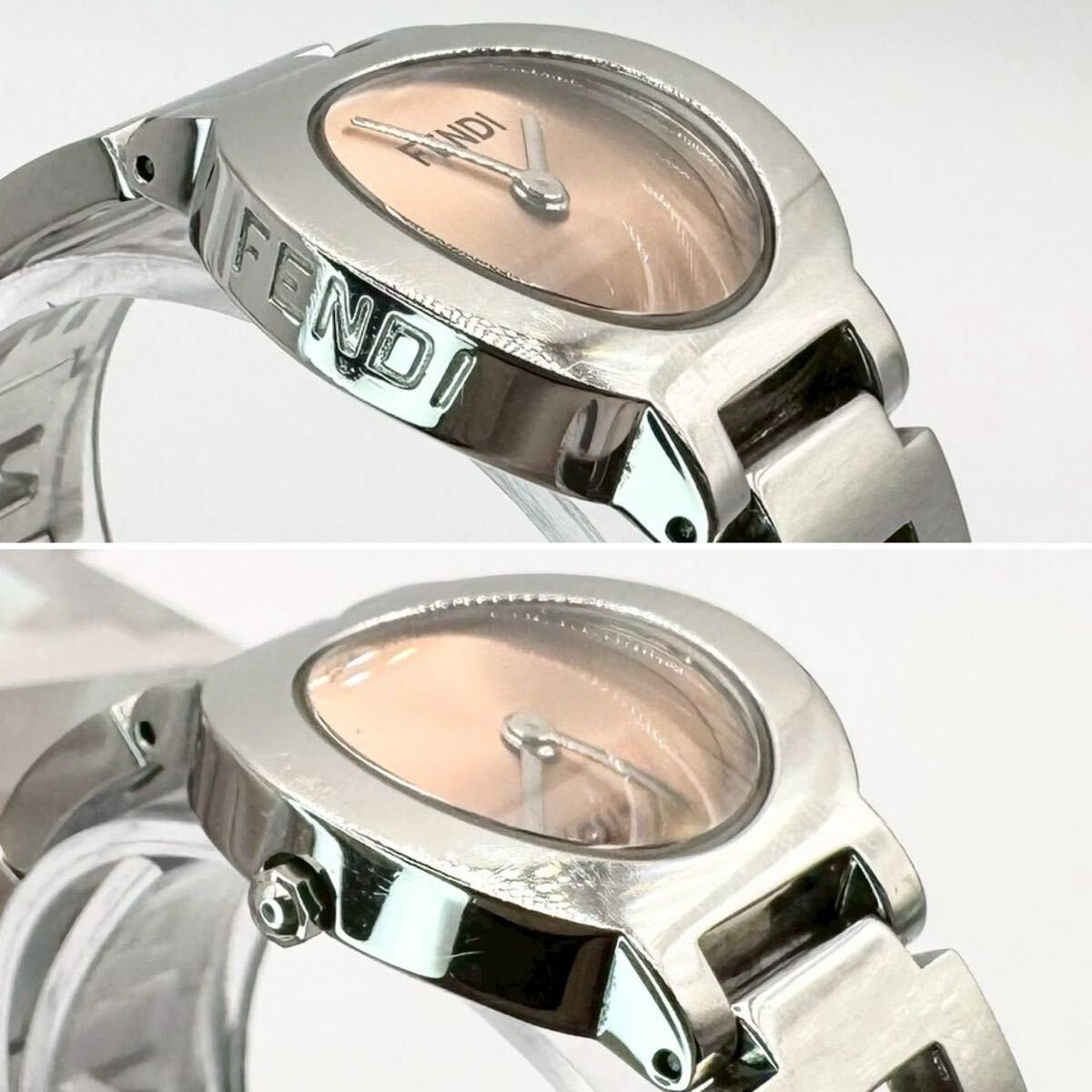 FENDI 3050L Quartz Women's Watch Salmon Pink Dial Sapphire Crystal Steel Bracele thumbnail 5