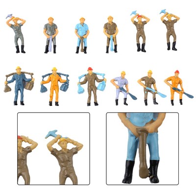 Verbessern Sie Ihre Modelleisenbahn-Szenen mit 12 Eisenbahnarbeiter Personen Figuren im Maßstab O