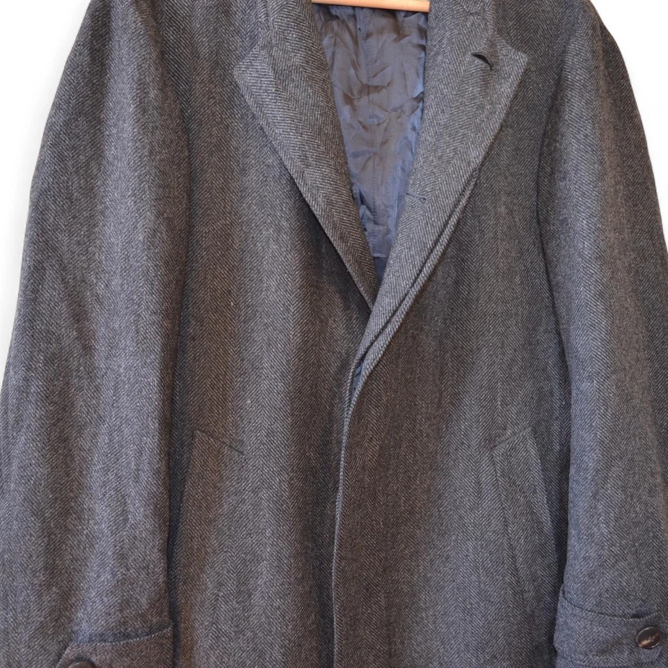 Abrigo de tweed vintage Armani Collezioni gris lana espiga 36R ajuste relajado Foto 4 de 4