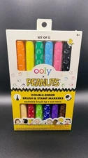 Peanuts  x  Ooly Double-Ended Brush & StampMarkers - Set of 12 New.