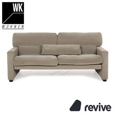 WK Wohnen WK 663 Stoff Zweisitzer Grau Graugrün Sofa Couch