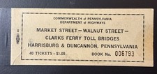  Harrisburg, PA - Market, Walnut or Clarks Ferry Bridges ticket book w/tickets