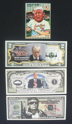 DONALD TRUMP - 1989 Fleer Style Billy Ripken FF ACEO Baseball Card Plus 3 Bills