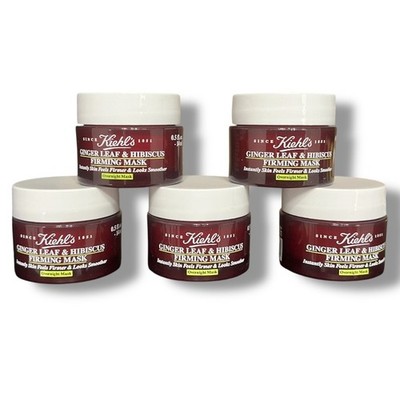 Lot Of 5 Kiehl's Ginger Leaf & Hibiscus Firming Mask Travel Size 0.5oz/14ml Each
