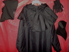 Plague Doctor Costume - Robe, Hooded Cape, Balaclava Beak Masks, Gloves, Cross