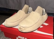 OluKai Nohea Slipper Womens 8 Bone Beige Suede Shearling Fur Lined Moccasins