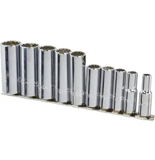 Stanley Proto J52107 10 Piece 12 Point 3/8" Drive Deep Socket Set