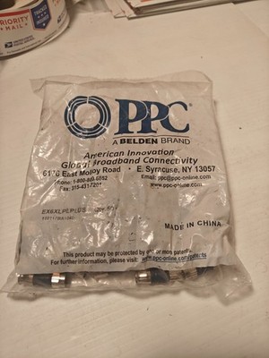 (50 PCS)PPC EX6XLPLPLUS RG6 F Connector Female Compression Fittings PLENUM RATED