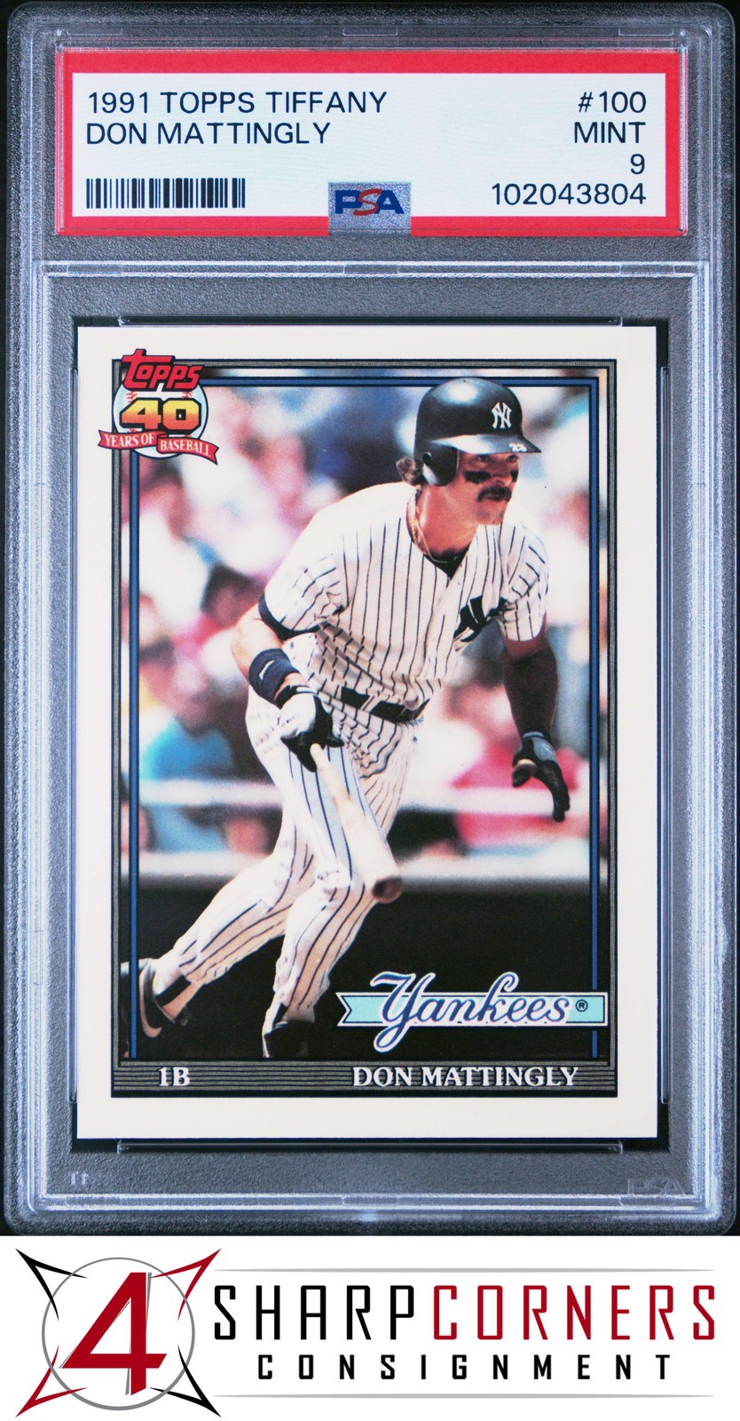 1991 TOPPS TIFFANY #100 DON MATTINGLY YANKEES PSA 9