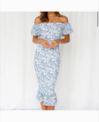 full midi dresses PRETTYGARDEN Women's Casual Midi Dresses Square Neck Short Sleeve Smoc