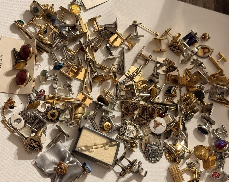 HUGE Lot of Cufflinks And More! UNTESTED UNSEARCHED! Estate Pieces!