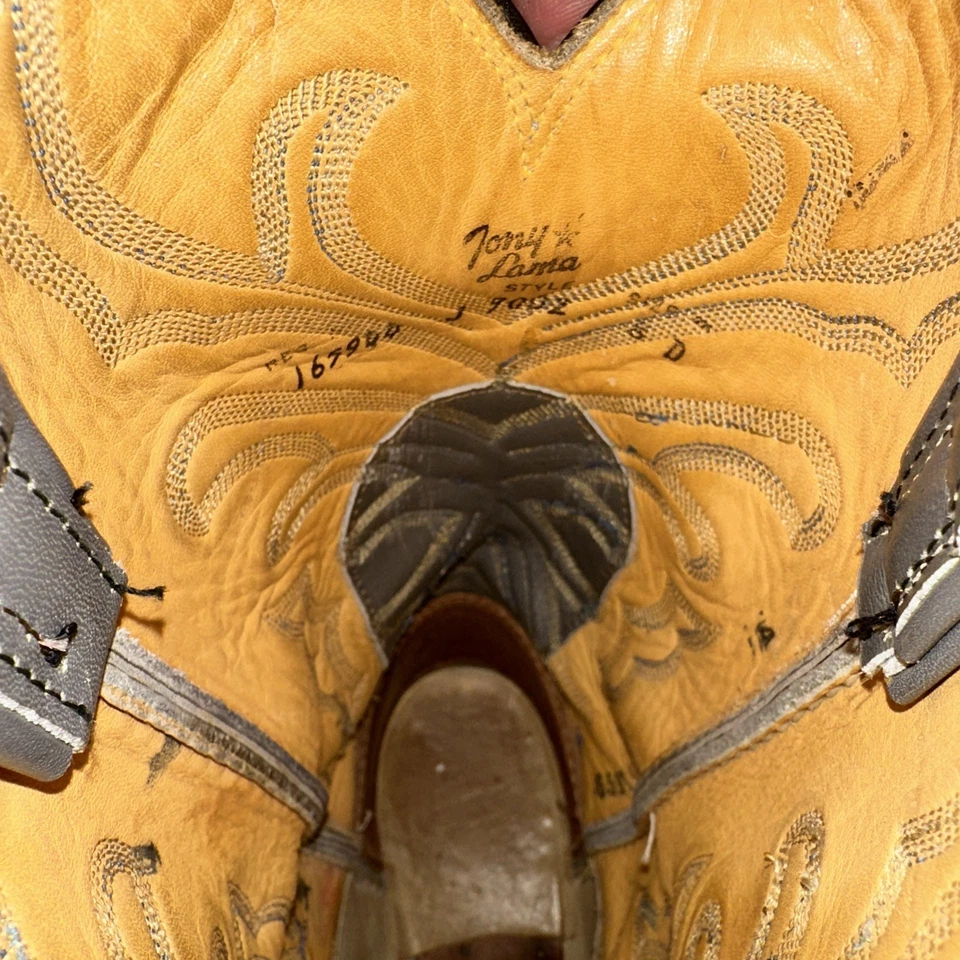 BOTAS VAQUERAS DE COLECCIÓN PARA HOMBRE TONY LAMA PIEL DE LAGARTO GRIS VERDOSAS TALLA 8 D Foto 4 de 4