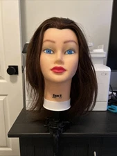Burmax Sam 2 Brunette Mannequin Human Hair Head With Stand