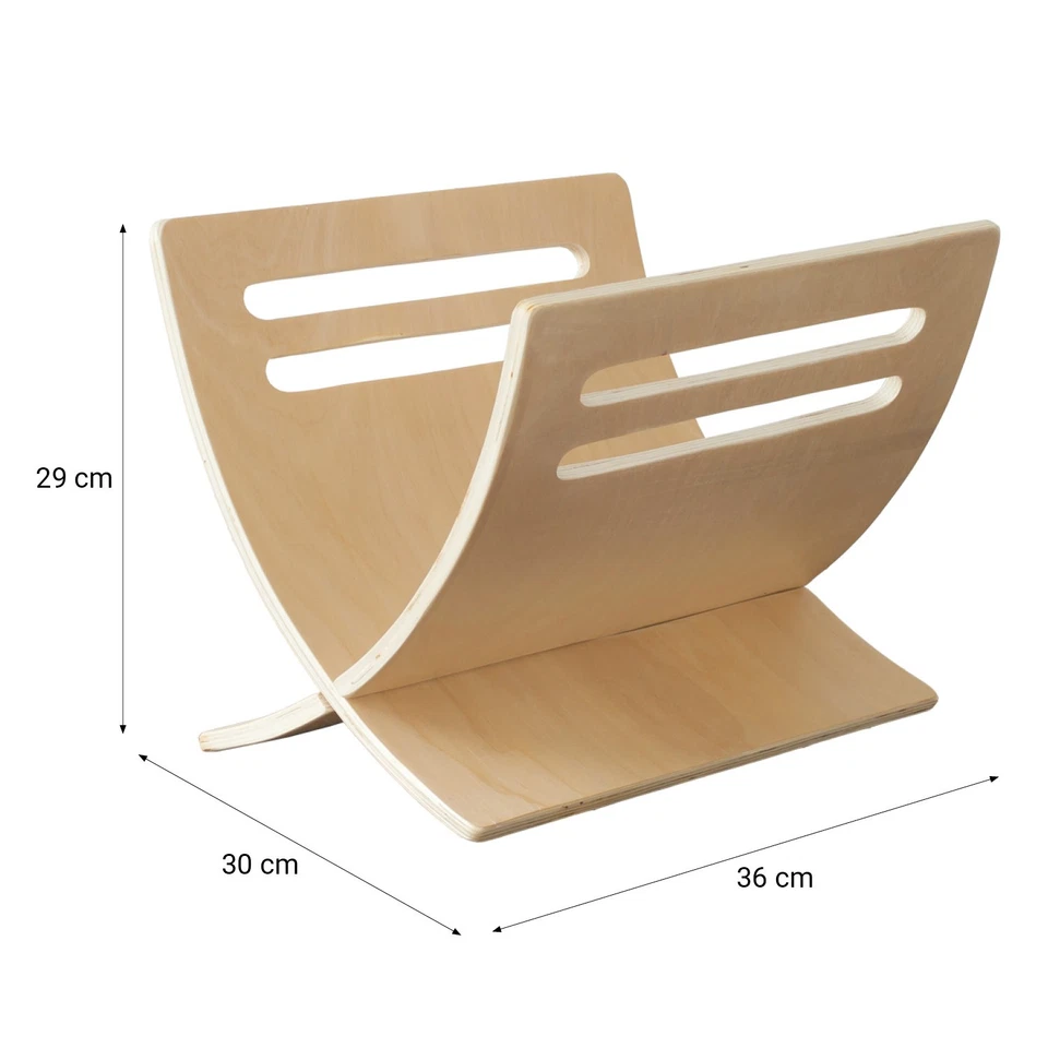 Zeitungsständer Zeitschriftenhalter Zeitungshalter Holz Ablage Natur Homestyle4u - Bild 4 von 4