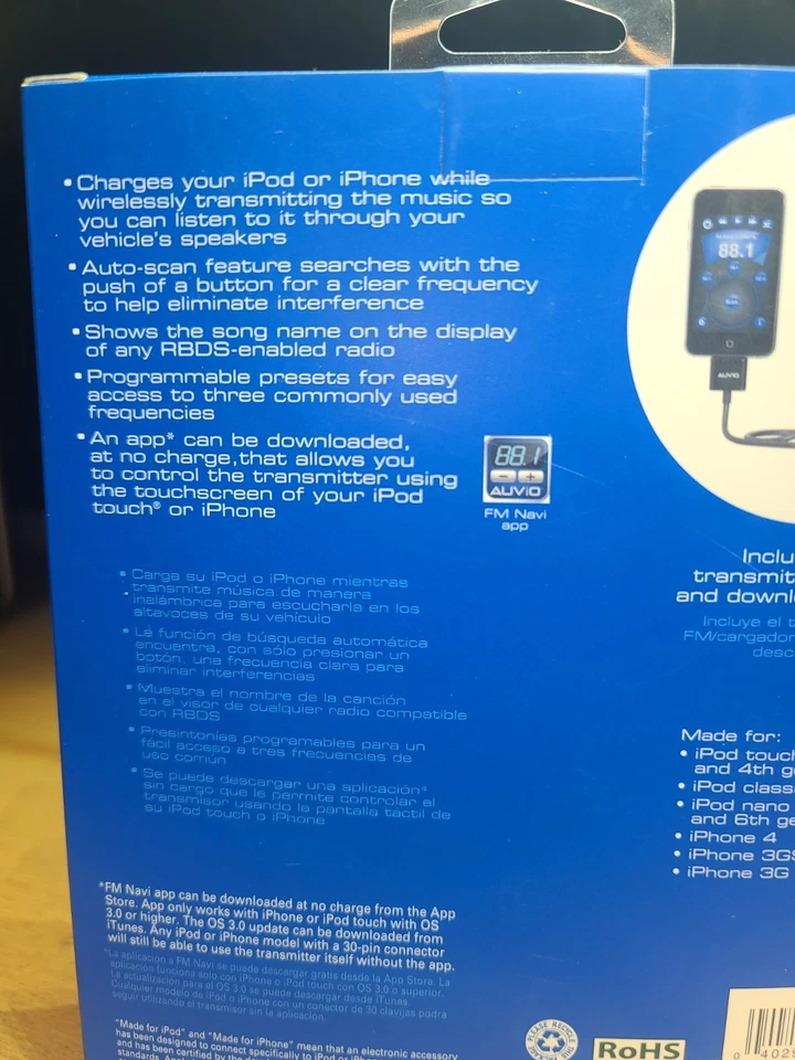 CARGADOR TRANSMISOR AUVIO FM PARA IDPOD o iPhone ENVÍO RÁPIDO Foto 3 de 4