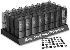 Monthly Pill Organizer 2 Times a Day, CAidRE 30 Day Pill Organizer AM PM, One Mo
