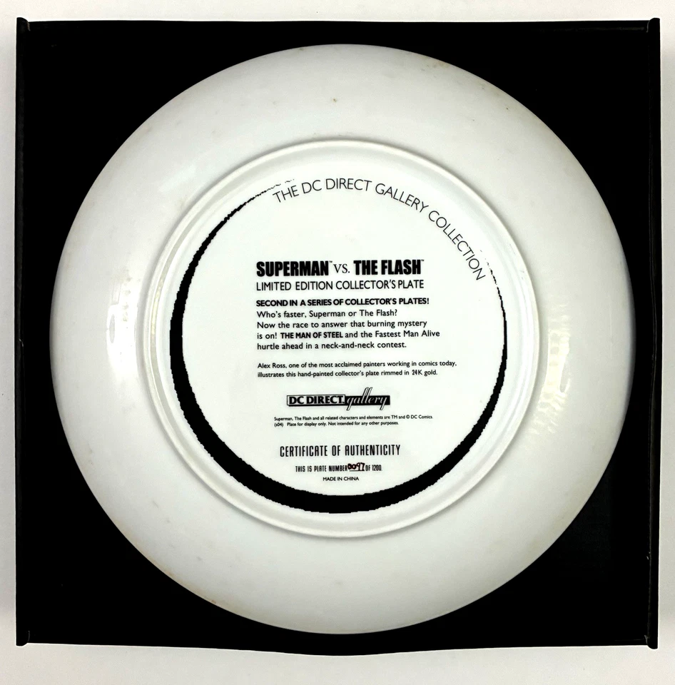 Superman vs Flash Edición Limitada (0097/1200) Placa de Coleccionista DC Galería Directa Casi Nuevo Foto 2 de 4