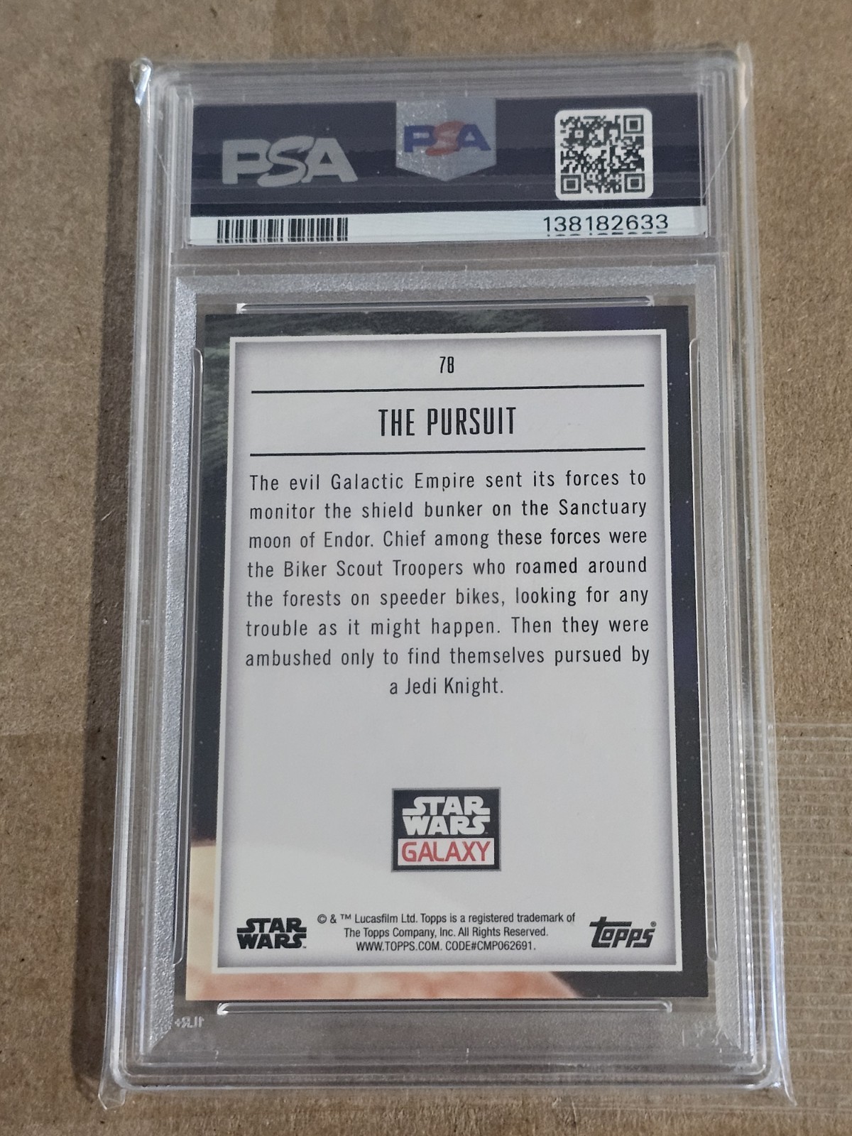 2023 Topps Star Wars Chrome Galaxy Mojo Refractor /50- #78 The Pursuit PSA 10 view 2