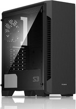 Zalman S3 TG ATX Mid-Tower Desktop PC Case, 3 x Pre-Installed Tempered Glass