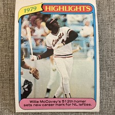 Topps 1980 Willie McCovey San Francisco Giants #2 1979 Highlights 512th Homer