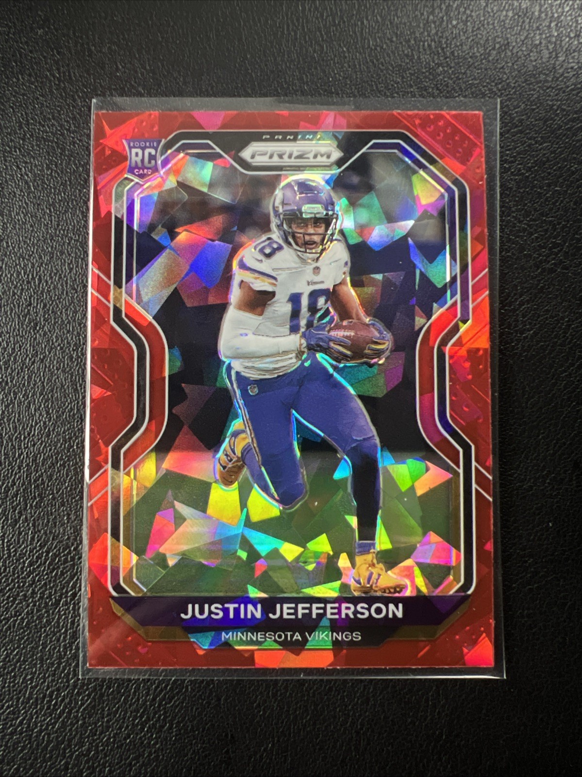 2020 Panini Prizm - Rookie Justin Jefferson #398 Red Ice Prizm (RC)