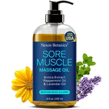 Sore Muscle Massage Oil for Massage Therapy 8 fl oz - Refreshing and Relaxing...