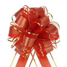 10pcs 6 Inch Large Pull Bow Gift Wrapping Bows Ribbon Organza Red for Wedding