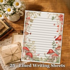 Cottagecore - Letter Writing Paper   25 Watercolor Stationery Sheets 035