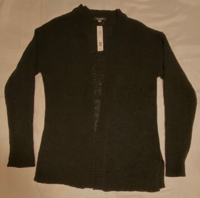 August Silk Jet Black Open Cardigan Women s Medium MSRP $79. NEW WITH TAGS