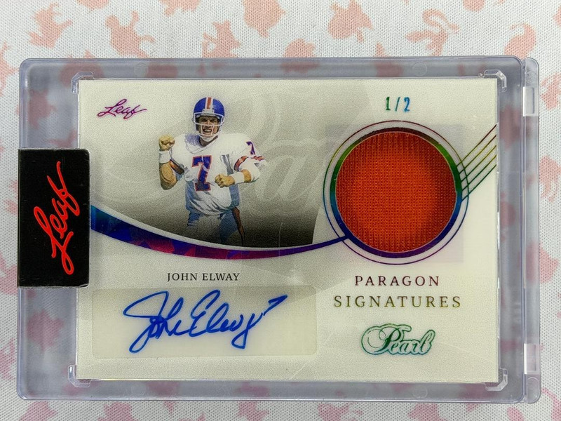 2022 Leaf Pearl John Elway Paragon Signatures 1/2 Auto/Game Used Patch