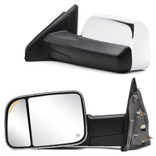 Towing Mirrors For Dodge Ram 1500 2500 3500 2002-2009 Power Heated Led Puddle