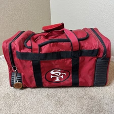 Vintage 90’s APEX ONE San Francisco 49ers Duffle Bag NFL Football Red Gym Strap