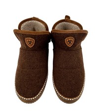 Ariat Womens Brown Wool-Blend Slippers W/ Faux Fur Lining Size L 8.5-9 