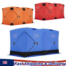 6Person Insulated Ice Fishing Shelter Pop-Up Portable Ice Fishing Tent 140x71x79