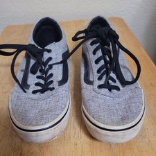 Vans Old Skool Skateboard Skate Shoes Grey Black Low Top Lace Up Youth Size 5