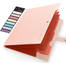Expanding File Folder, Letter Size Accordion File Organizer, 5 Pocket Folders