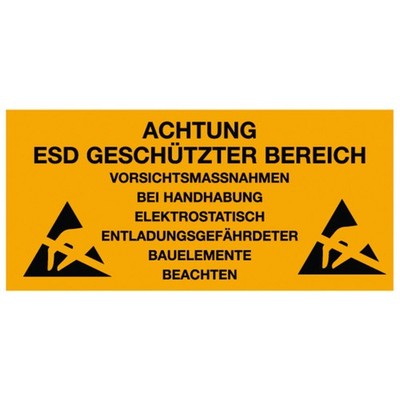 Warmbier ESD Aufkleber, ESD, deutsch, 150 x 300 mm 2850.150300.D (Klebeschild)
