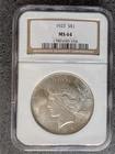1923 P PEACE SILVER DOLLAR NGC MS 64