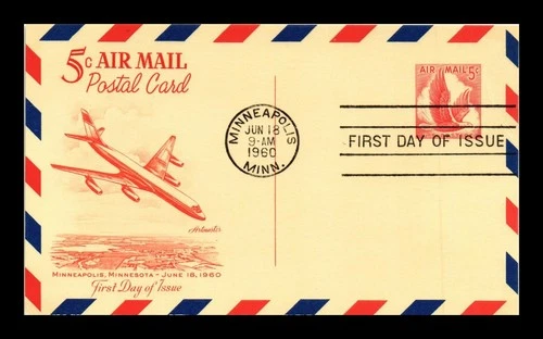 DR JIM STAMPS US FIRST DAY CARD AIR MAIL 5C EAGLE ARTMASTER CACHET