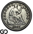 1857 Seated Liberty Half Dime, XF, Silver 5C Type Coin