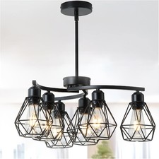 6-Light Black Chandelier,Farmhouse Chandelier for Dining Room Light Fixtures ...