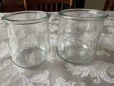 2 Clear Glass La Fermiere Yogurt Cup Pots Cla...