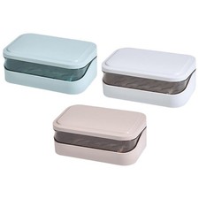 Soap Dish With Lid Soap Dish With Drainage Tray Dustproof Container Soap Box
