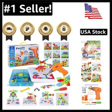Fun 223 Piece Kid's Tool Set: Montessori STEM Drill Puzzle Toys for Age 3-10