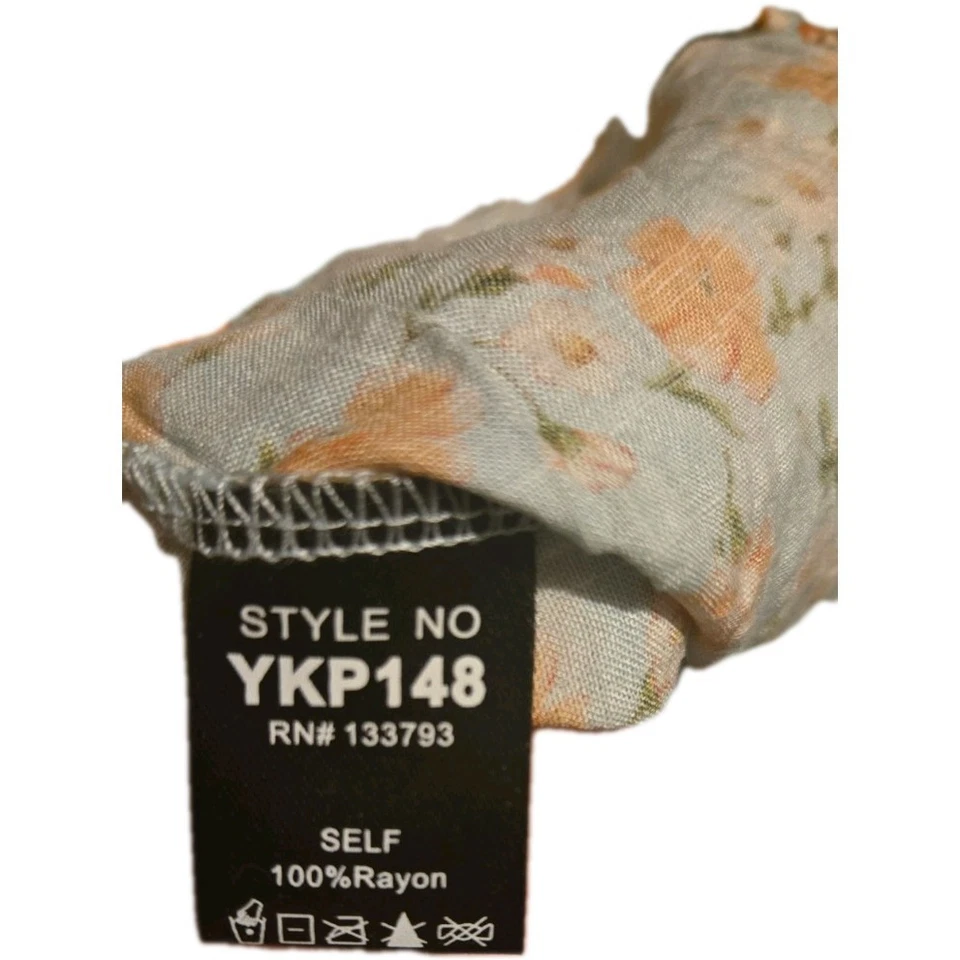 POL YKP148A HAREM PANTS FLORAL Size Medium Women's Pants - Image 4 of 4