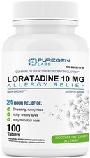 Puregen Labs Allergy Relief, Loratadine 10mg 100 Tablets