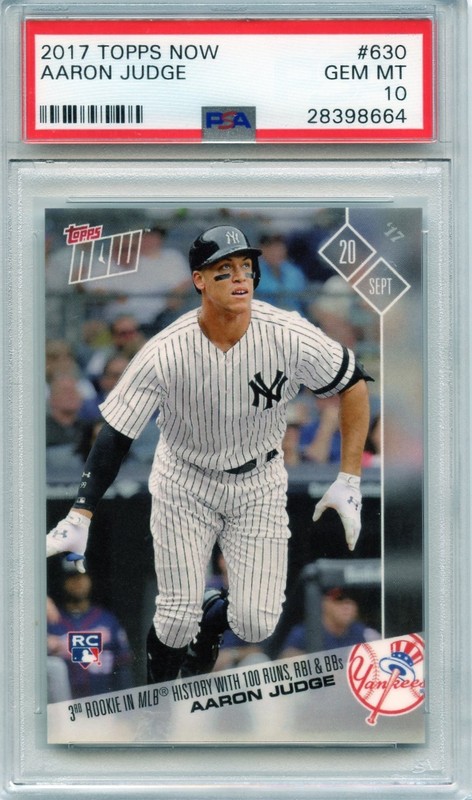 AARON JUDGE *PSA 10 GEM MINT! 2017 TOPPS NOW #630 Rookie #28398664 'ON FIRE' RC!